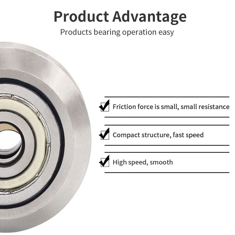 Openbuilds Stainless Steel V-Slot Wheel - 625zz Bearing Pulley Metal Double V Gear Aluminum Extrusion 3D Printer Parts [13pcs of Pack] W Wheel 13