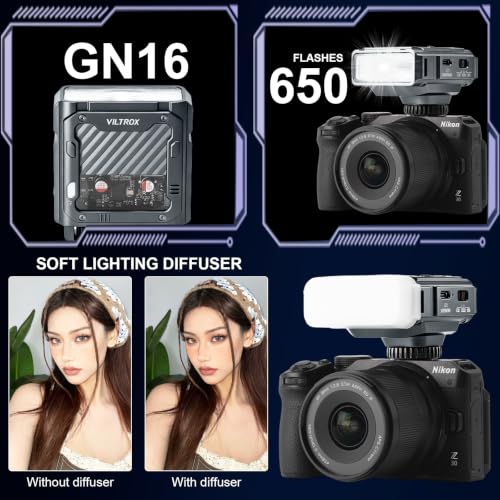 VILTROX Spark Z3 TTL 26Ws Mini Flash Speedlite GN16 Diffuser for Nikon Z3 For Nikon(Gray)