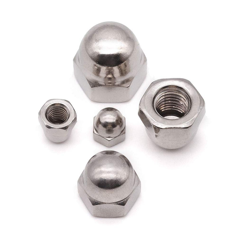 [Australia - AusPower] - M6-1.0mm (50 Pack) Stainless Cap Nuts, Acorn Cap Nuts Hex Cap Nuts, 304 Stainless Steel 18-8, Bright Finish, DIN1587 M6 50 