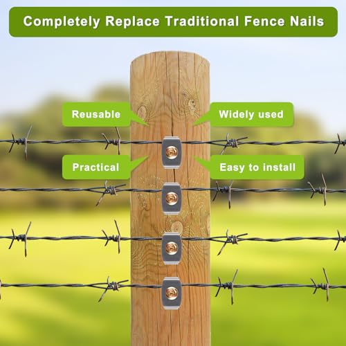Insaga Fence Staples 50 Pack Reusable Wire Fence Fasteners for Softwood 1.8''x50pcs