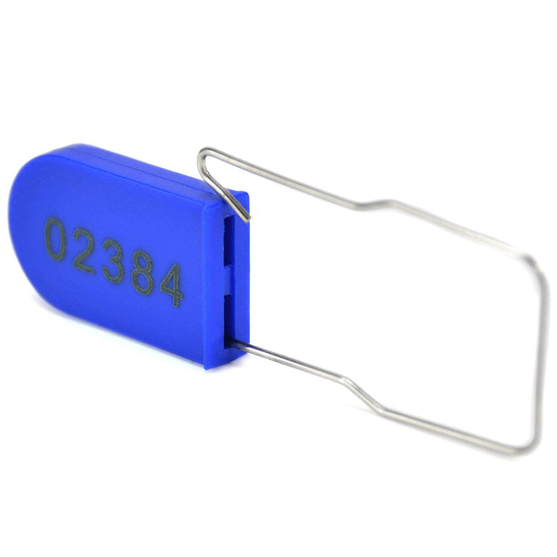 Plastic Padlocks Security Seals Tags Water/Electricity Metal Wire Seal Locking Disposable Anti-Tamper Lock Tag with Numbered(200pcs,Blue) Blue 200pcs