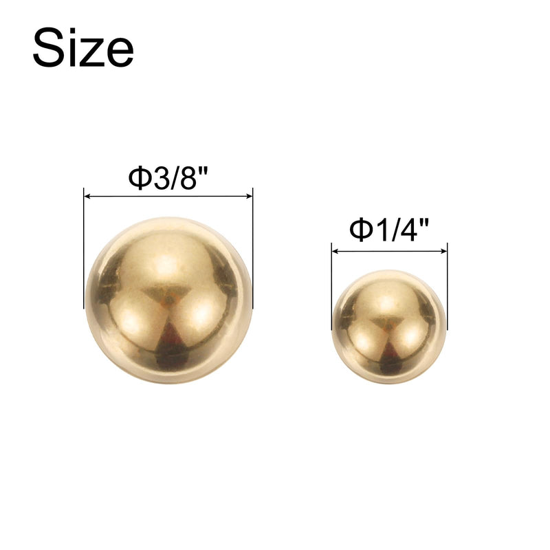 [Australia - AusPower] - uxcell 50pcs Precision Solid Brass Bearing Balls 1/4" 3/8" Industrial Brass Ball Spheres for Machinery, Automotive, and DIY 