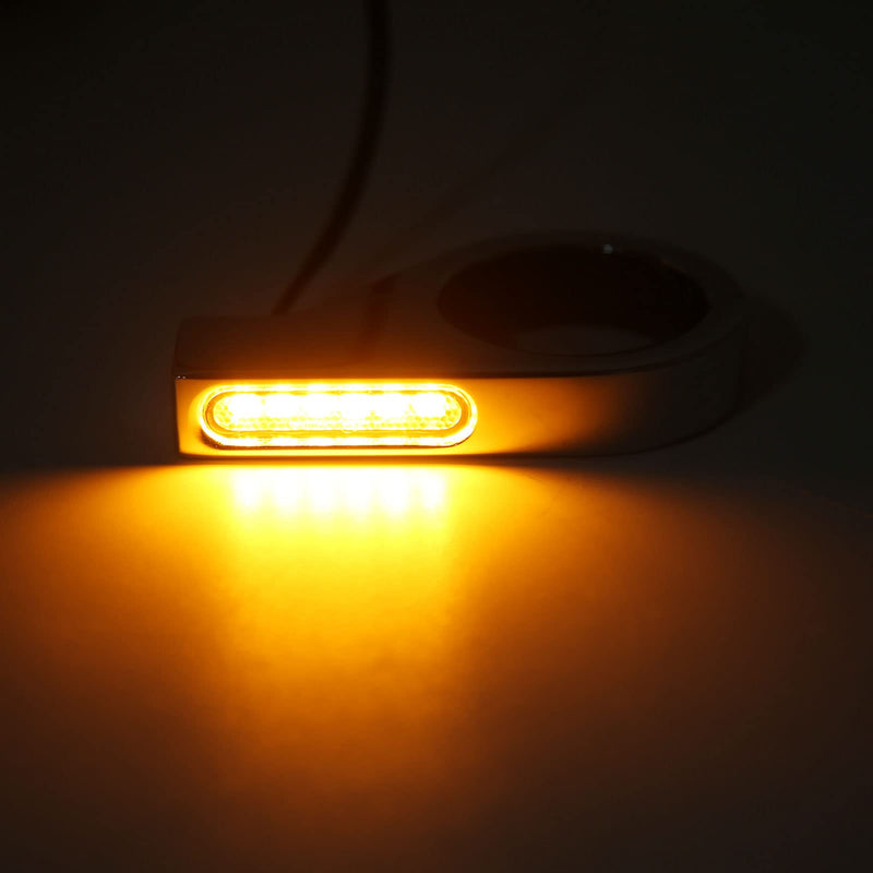 Motorcycle LED Turn Light, 2 Wires 12V Motorcycle Turning Indicator Energy Saving for 41mm Fork Tubes (Electroplating)