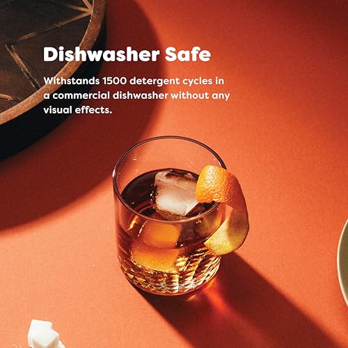 TOSSWARE RESERVE 12oz Stacking Double Old Fashioned - Daimond Base, SET OF 4, Premium Quality, Tritan Dishwasher Safe & Heat Resistant Unbreakable Plastic Whiskey Glasses Diamond Base Clear