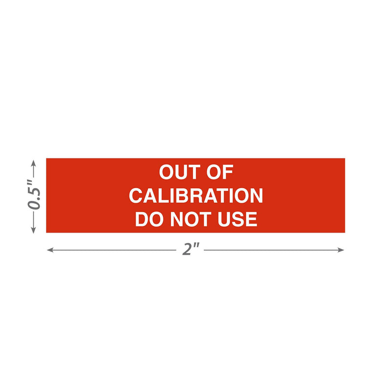 SmartSign Out of Calibration Do Not Use Write-On Label | 2" x 0.5" Vinyl, Pack of 160, Made in USA