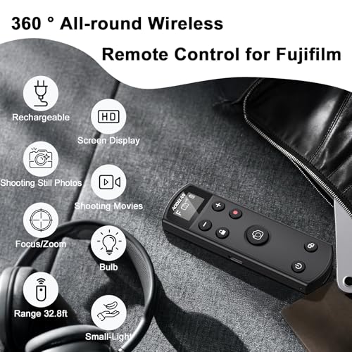 for Fujifilm Rechargeable Camera Remote Control Wireless Shutter Release Black for Fujifilm