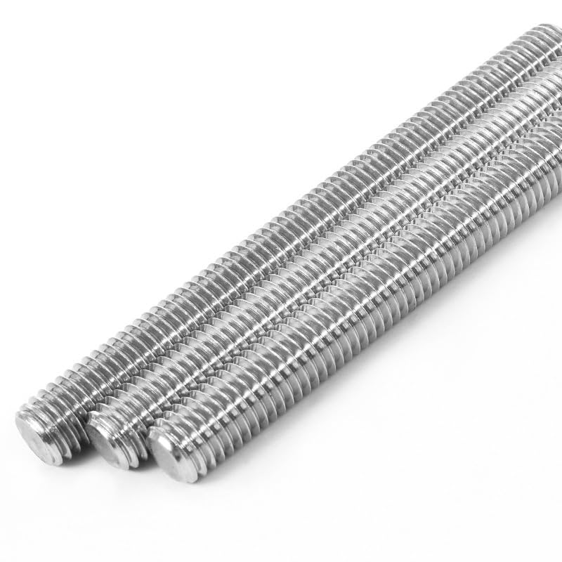 Beduan 304 stainless steel 5/16"-24 fully threaded rod, 12-inch length, pack of 5