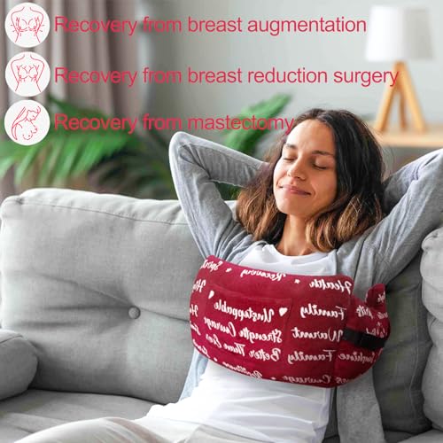 Mastectomy Pillow Post-Surgery Pillow for Mastectomy and Breast Cancer Recovery Comfort Gifts for Women Patients Red Proverb one size