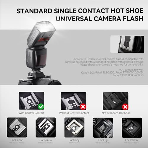 PHOTOOLEX FK300G Camera Flash Speedlite GN33 with Trigger with flash trigger