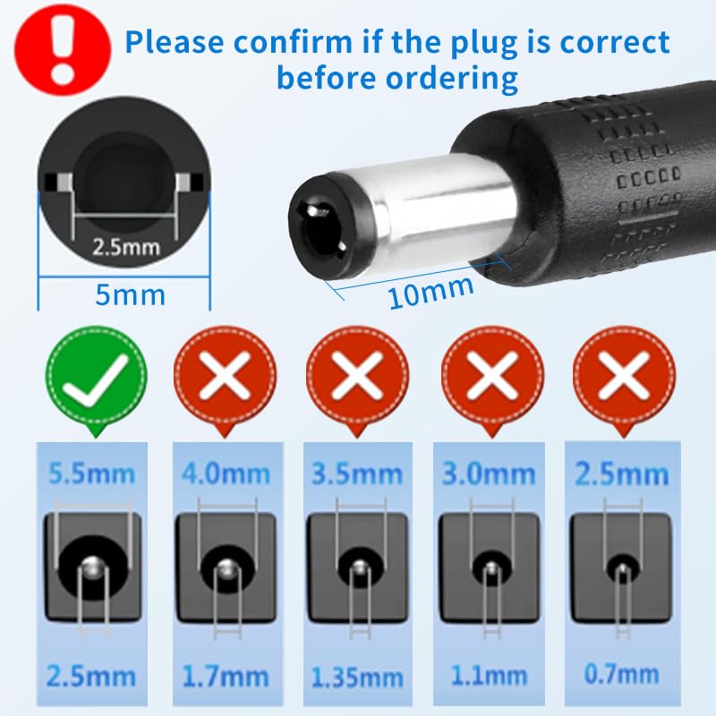[Australia - AusPower] - AC Adapter Power Supply 7.5V DC (Positive Inside) 1A FITS 200mA 250mA 300mA 350mA 500mA 700mA 750mA Upto 1000mA 7.5W with OD: 5.5mm Barrel Plug Tip + Screw Terminals for DIY Connecting, black 