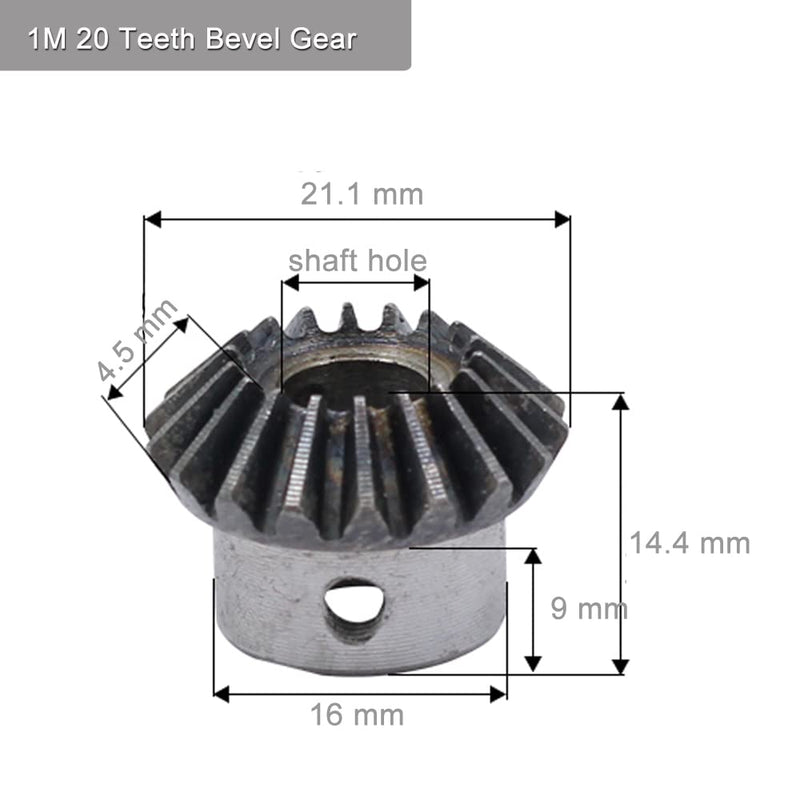 [Australia - AusPower] - 2 Pcs 1M 20 Teeth 5/6/8mm Shaft Hole Tapered Bevel Gear 1:1# 45 Steel 1 Module 90 Degree Steering Gear with M5 Fixing Hole (5 mm) 5mm 