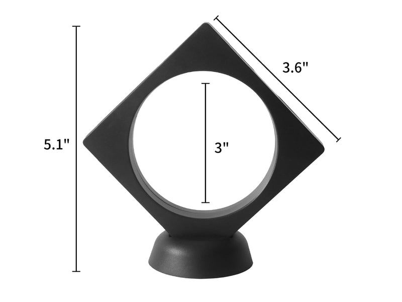 [Australia - AusPower] - 3.6" Clear Display Stand, 3D Floating Display Frame for Medallion Challenge Coin, Medal, Specimen, Stand Box, Jewelry Holder (Black) 