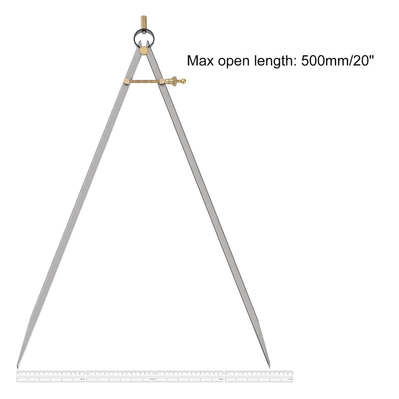 [Australia - AusPower] - Spring Joint Caliper - [20 Inch] Carbon Steel Spring Divider Caliper with Brass Fulcrum for Metalworking Drawing Use, Flat Leg 20 Inch 