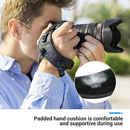 Long Soft EF Eyecup Eyepiece Viewfinder & Microfiber Padded Hand Strap for Canon EOS Rebel T7 T6 T5 T8i T7i T6i T6s T5i SL3 SL2 90D 80D 70D 77D 60D 5D 5D Mark II 6D 6D Mark II & More Canon Cameras
