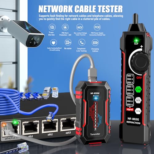 ZHOUCE NF-802MG network cable tester with NCV and SCAN functions for Ethernet cable testing