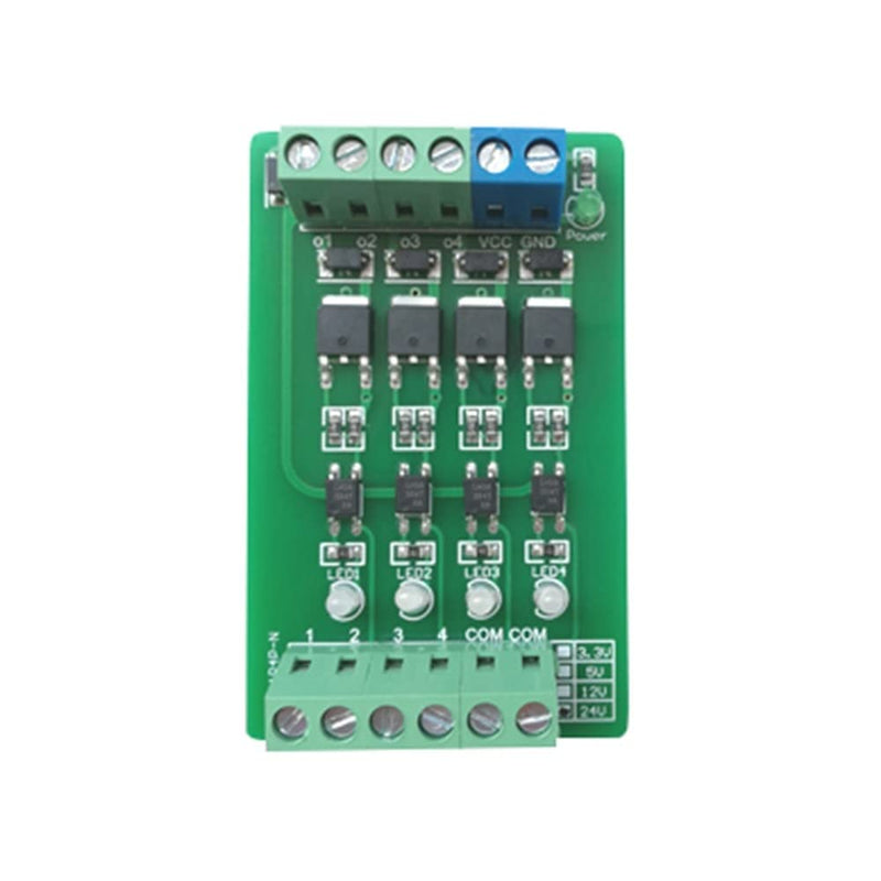 DONGKER 4-Channel PLC Amplifier Circuit Board,DC 3.3V/5V Photoelectric Optoisolator Drive Module Optocoupler Isolation Board