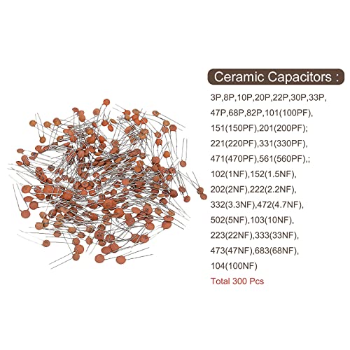 PATIKIL Electronics Component Assortment Kit, 1490Pcs Metal Film Resistors, LED Diodes, Common Diodes, Transistors, Electrolytic Capacitor, Ceramic Capacitors