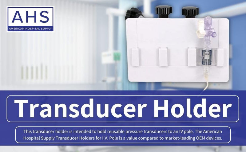 [Australia - AusPower] - AHS American Hospital Supply Transducer Holder for Iv Pole Holds 3 Transducers Oem Arterial Transducer Adjustable Holders Oem Devices (Icu Medical Compatible) ICU Medical Compatible 