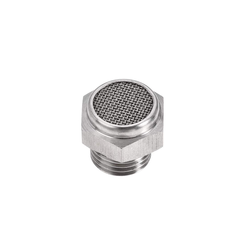 [Australia - AusPower] - uxcell Exhaust Muffler G1/4 Male Thread Strainer Stainless Steel Breather Pneumatic Air Flat Muffler 2pcs 