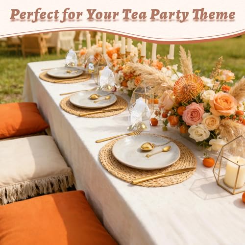 30 Sets Bridal Shower Tea Party Favor for Guest,Party Heart Infuser Spoon Steeper for Loose Tea with Thank You Card,Organza Bag Wedding Souvenirs for Guests Gift Bulk Gold