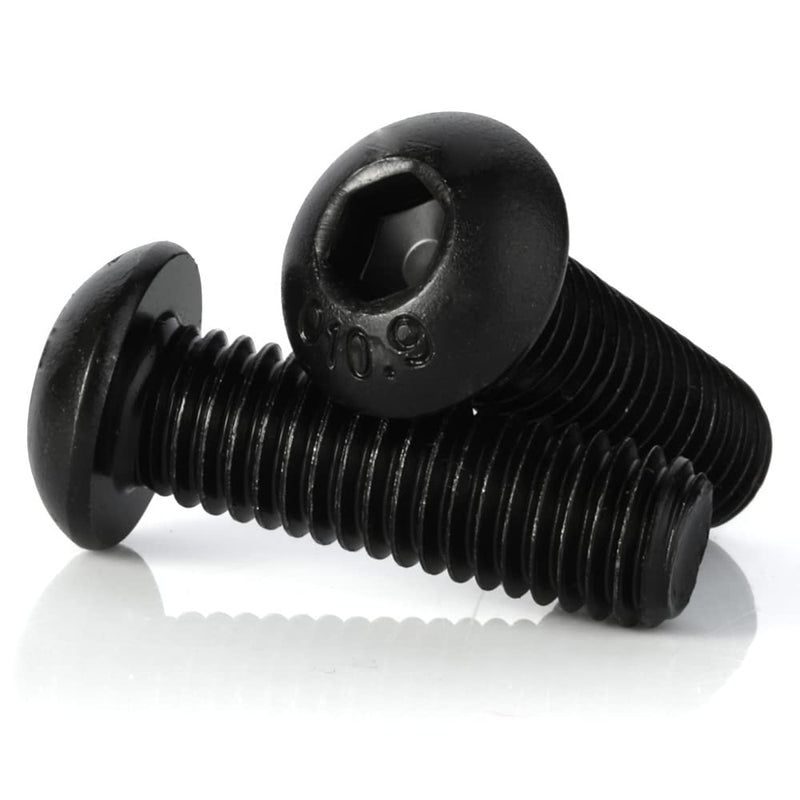 [Australia - AusPower] - M8-1.25 x 16mm Button Head Hex Socket Cap Screws, Class 10.9 Alloy Steel, Black Oxide Finish, Quantity 25 M8 x 16mm 