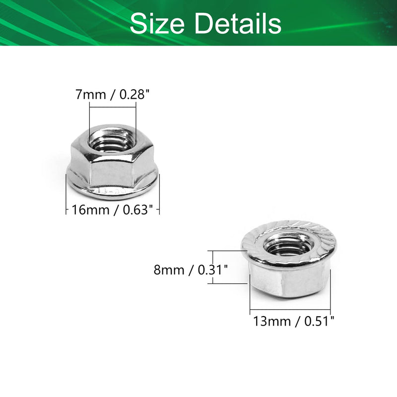 [Australia - AusPower] - Yinpecly 10PCS M8-1.25mm Serrated Flange Hex Lock Nuts 316 Stainless Steel Serrated Metric Hex Flange Lock Nuts for Automobiles, Motorcycles, Generators, Home Appliances Silver Tone 10 Packs 