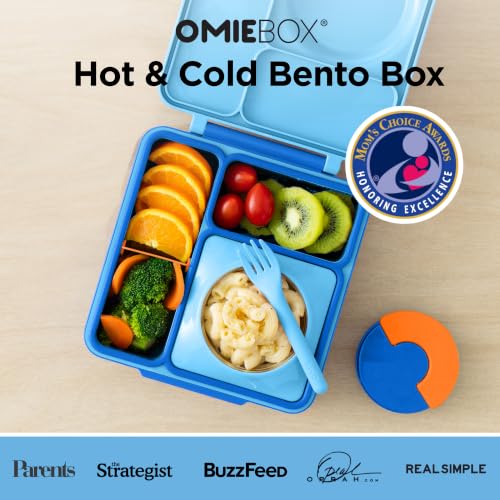 Omie OmieBox Kids Insulated Leakproof Bento Lunch Box with Food Jar (Blue Sky) 8.5 Ounces Blue Sky