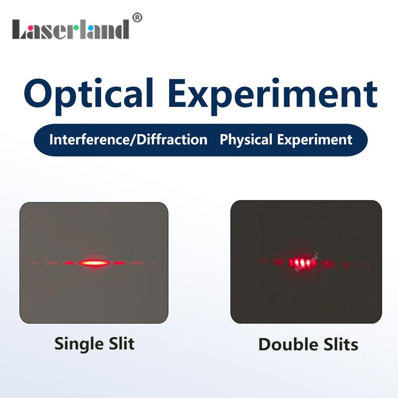 [Australia - AusPower] - Young's Double-Slit Experiment, Single Slit, with Holder Observation Board Red Light Source, Optics Elements, Optical Physical Experiment Kit, Interference Diffraction Grating Sheet 50 * 50mm 