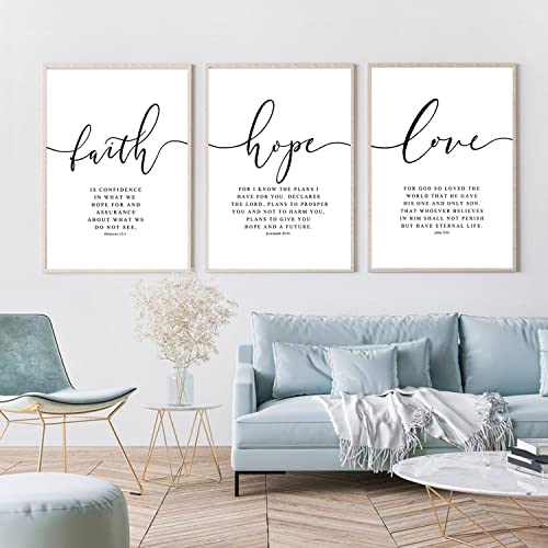 Bible Verses Wall Art Decor Scripture Canvas Wall Art Inspirational Bible Quote Wall Decor Scripture Posters Spiritual Christian Artwork Pictures Wall Painting for Living Room 16x24 Inch Unframed Bible Verse Art - One