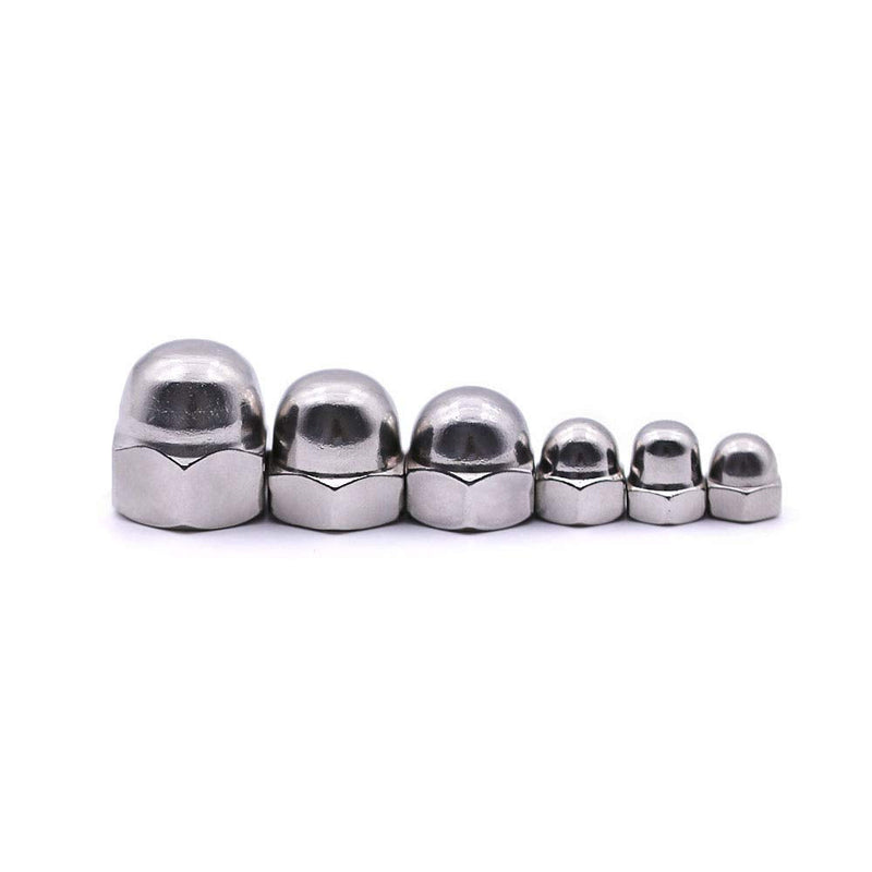 [Australia - AusPower] - M6-1.0 Acorn Cap Hex Locknuts 30 PCS 304 Stainless Steel 18-8, Bright Finish 