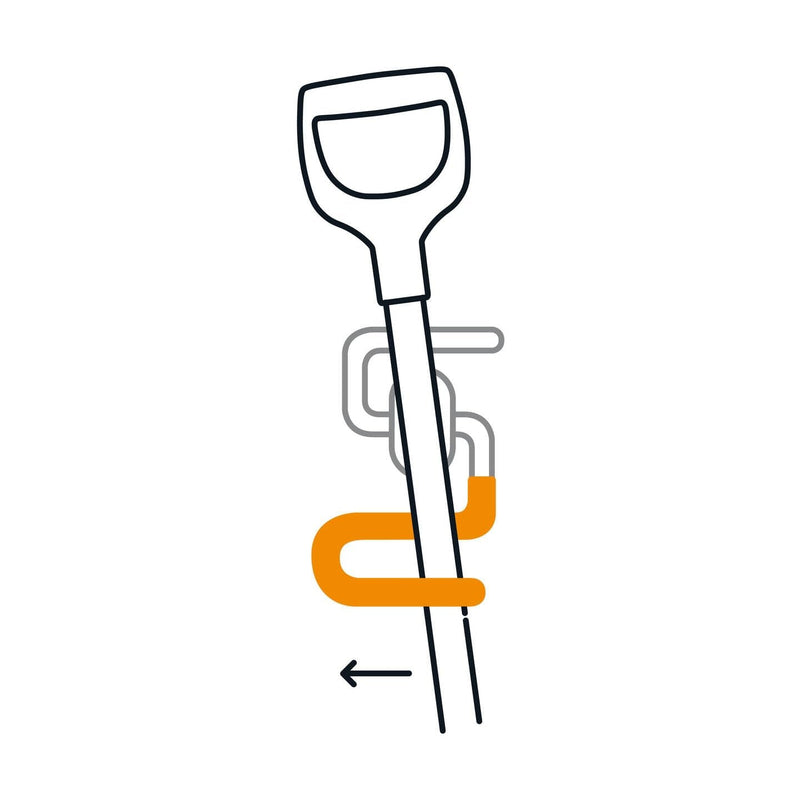 [Australia - AusPower] - Fiskars 3 Pack Solid S Shape Garden Tool Holder Wall Brackets for Long Handle Garden Tools Soft Cover Recycled Material Orange 1057584 