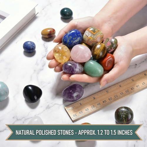 Super Large Polished Gobi Agate Healing Crystal Stone – 1 Pc 1.2" Worry Stone for Anxiety, Pocket Palm Gemstone, Handpicked Natural Tumbled Rock for Meditation, Reiki, Chakra, Home Decor 1.2" - 1 Pack
