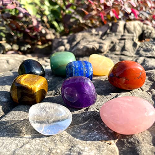 ZenQ Large Tumbled Stones and Crystals Set of 9, 25-35mm Polished