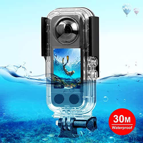 PULUZ 30m/98ft Dive Case for Insta360 X3 Underwater Waterproof Housing Cover Protective PC Shell Photography Housings with Bracket Insta 360 X3 Camera Accessories