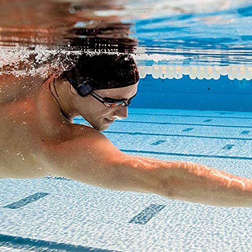 [Australia - AusPower] - Waterproof MP3 Player for Swimming and Running, Underwater Headphones with Short Cord, Shuffle Feature Black 