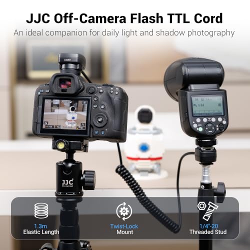 Off-Camera Flash TTL Cord for Canon, Flash Sync Cable Replaces OC-E3, 1.3m Replaces Canon OC-E3