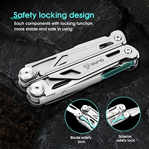 SIUPRO stainless steel multitool pocket knife for men with folding tools and compact design