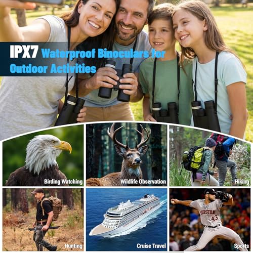 10x42 HD Binoculars Lightweight Compact for Bird Watching Hunting Travel