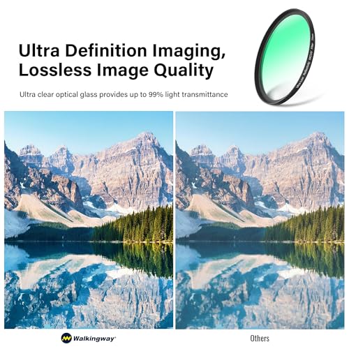 Walking Way 72MM Ultra-Low Reflectivity MCUV Lens Filter, UV Protection Filter 28 Multi-Layer Coating Ultra-Slim HD Waterproof Scratch Oil Resistant Lens UV Filter, HD High Transmittance Optical Glass