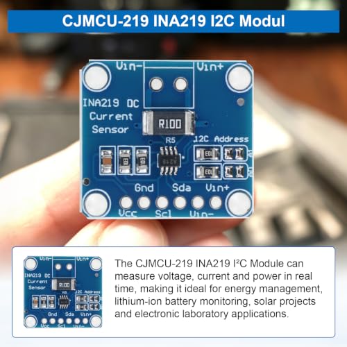 8pcs CJMCU-219 INA219 I2C Module, Bidirectional DC Current/Power Monitoring Sensor Module for Arduino and Raspberry Pi