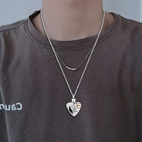Heart Urn Necklace for Ashes Cremation Memorial Keepsake Jewelry for Loved Ones -Your Wings were Ready My Heart was Not Angel wing 1-Mom