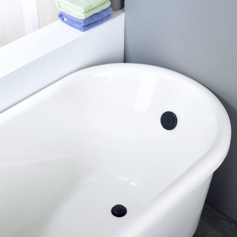 Brass Tip-Toe Tub Drain Kit with Basket Strainer and Single Hole Overflow Faceplate, Oil Rubbed Bronze 1-hole