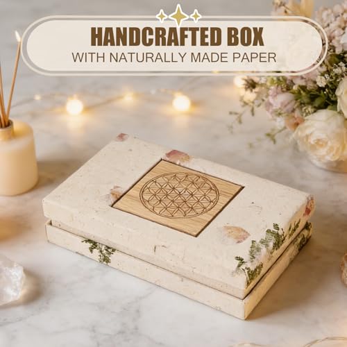 Set of 12 Raw Crystals and Healing Stones for Each Month with Guide, Meditation Tools for Chakra Work, Reiki and Energy Healing with DIY Necklace Set and Clear Quartz Pendant, Unique Gift