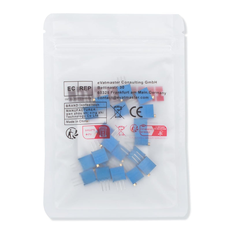 Pack of 20 10K Ohm Multiturn Trimmer Potentiometer Blue Adjustable Variable Resistance