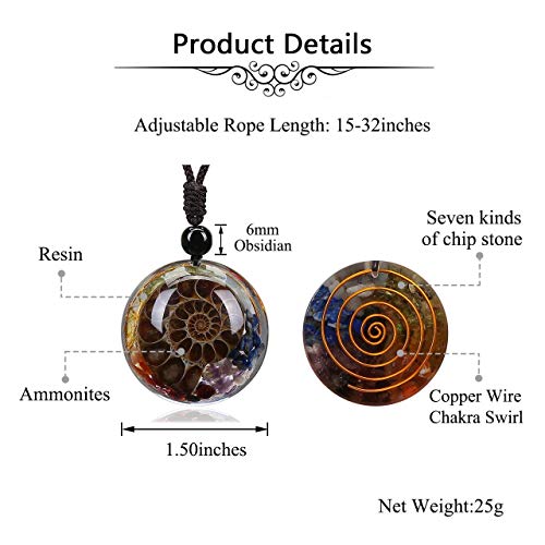 Top Plaza Bundle – 2 Items: Bronze Metal Copper Spiritual Point Pendulum for Divination Healing & 7 Chakra Natural Healing Crystal Stone Pendant Necklace