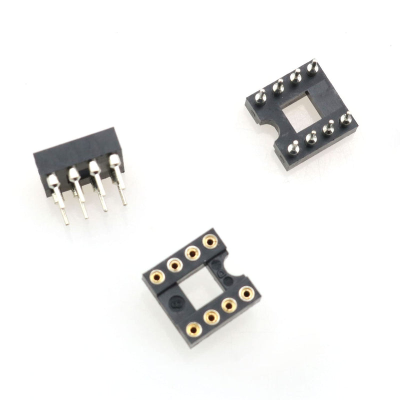 [Australia - AusPower] - IC Socket 20PCS 2.54mm Pitch 7.6 Row Pitch 2 Row 8 Round Pins Soldering DIP IC Chip Socket Adaptor 