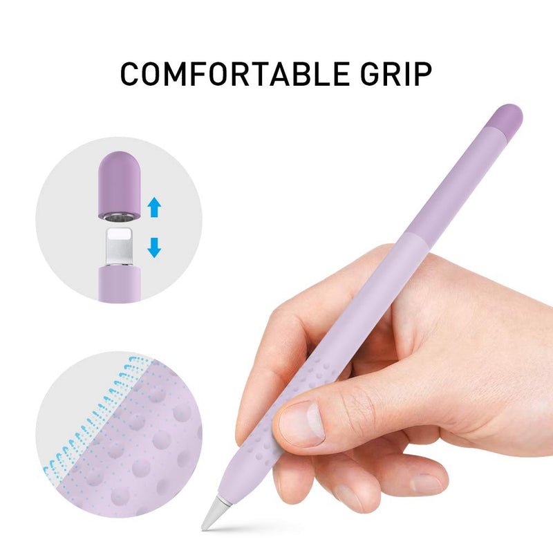 [Australia - AusPower] - Delidigi Pencil Case Compatible with Apple Pencil 1st Generation Case, Gradient Color Silicone Protective Case Sleeve Cover Accessories for Apple Pencil 1st Gen (Gradient Lavender) Gradient Lavender 