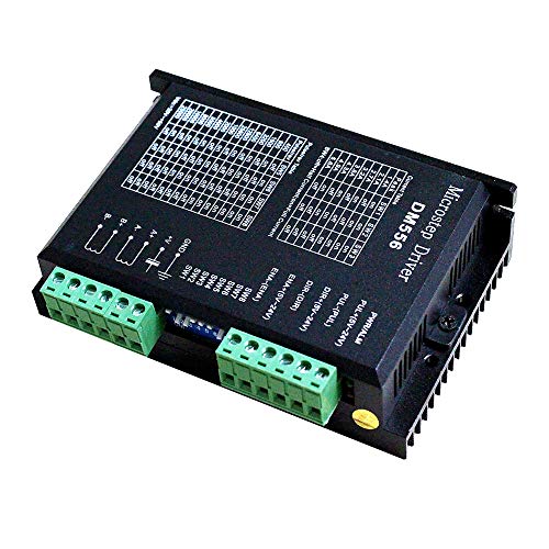 CNC Digital Stepper Motor Driver DM556 Stepper Motor Controller 2 Phase Stepper Motor Driver 20-50V DC Max 5.6A 128 Division for Nema 23 24 and Nema 34 Stepper Motor