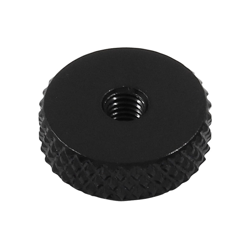 [Australia - AusPower] - 5PCS M3 Flat Knurled Nut, Aluminum Alloy 12mm x 4mm Knurled Thumb Nut, Thumb Thin Nut, Black 