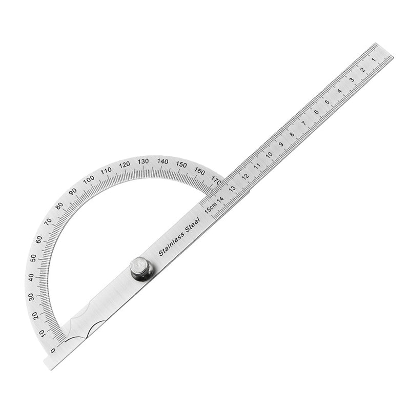 Protractor Metal 0-180° Stainless Steel Goniometer | With Locking Screw, Universal Protractor with Scale Ruler for School Carpenters DIY Painting Drawing Marking (150mm) A-150mm